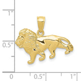 Lion Charm Pendant in Real 10k Yellow Gold