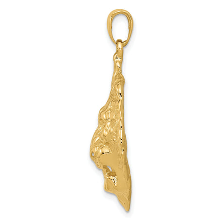 Lion Charm Pendant in Real 10k Yellow Gold