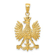 10k Yellow Gold Polish Eagle Pendant, Crowned National Emblem, Polish Heritage Jewelry
