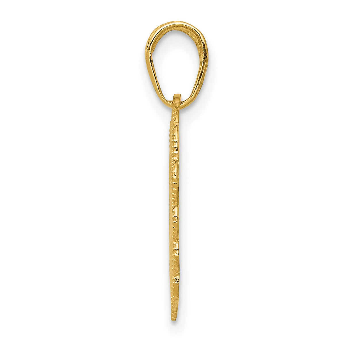 10k Yellow Gold RN Heart Pendant with Caduceus Symbol and Lace Border for Women