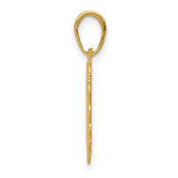 10k Yellow Gold RN Heart Pendant with Caduceus Symbol and Lace Border for Women