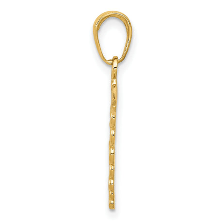 10k Yellow Gold Caduceus Pendant with Twin Serpents and Wings , Medical Symbol Jewelry