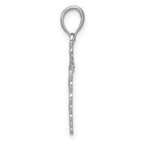 10k White Gold Caduceus Pendant, Medical Symbol with Snake Staff and Wings, Unisex Charm