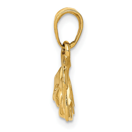 10k Yellow Gold Comedy Tragedy Theater Pendant, Drama Masks Charm for Men or Women