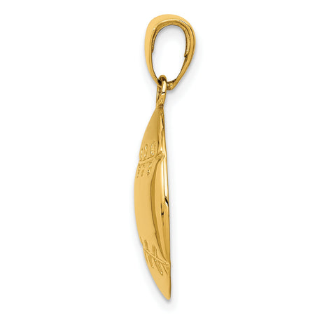 10k Yellow Gold Baseball Pendant with Embossed Stitching, Sports Charm for Men and Unisex