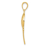 10k Yellow Gold Basketball Pendant with Ball and Hoop Design, Unisex Sports Charm for Athletes