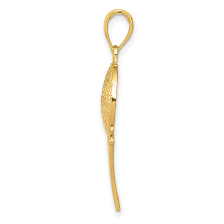 10k Yellow Gold Basketball Pendant with Ball and Hoop Design, Unisex Sports Charm for Athletes
