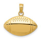 10k Yellow Gold Football Pendant, American Football Charm, Sports Jewelry for Men or Unisex