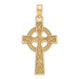 10k Yellow Gold Celtic Iona High Cross Pendant with Halo and Rune Design