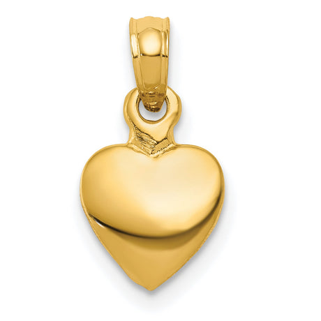 10k Yellow Gold Heart Locket Pendant with Polished Finish, Classic Sentimental Design for Women