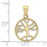 10k Yellow Gold Tree of Life Pendant with Detailed Openwork Design for Women or Unisex Wear