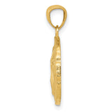 10k Yellow Gold Pendant, Sand Dollar Design, Ocean-Inspired Coastal Beach Jewelry for Women