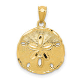 10k Yellow Gold Pendant, Sand Dollar Design, Ocean-Inspired Coastal Beach Jewelry for Women