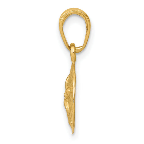 10k Yellow Gold Sand Dollar Pendant, Nautical Ocean Jewelry with Sea Life Design for Women