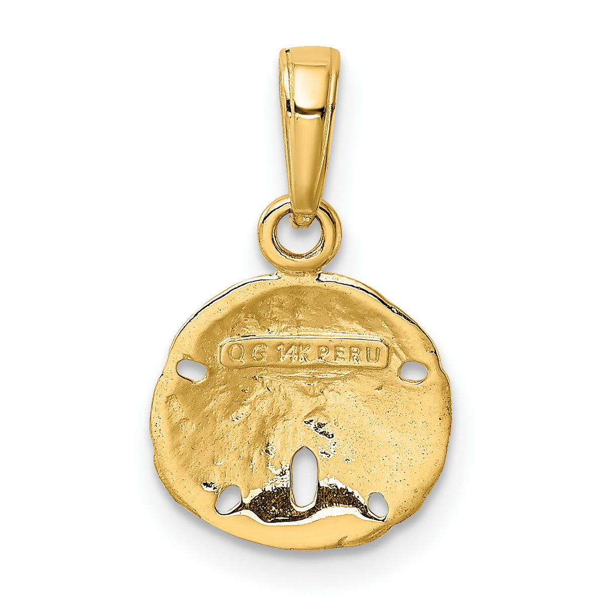 10k Yellow Gold Sand Dollar Pendant, Nautical Ocean Jewelry with Sea Life Design for Women