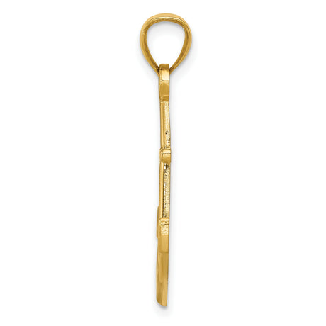 10k Yellow Gold Anchor Pendant, Nautical Charm Symbolizing Hope and Strength, Unisex Christian Jewelry