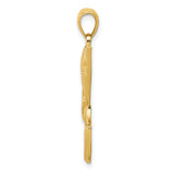 10k Yellow Gold Nefertiti Pendant with Openwork Crown, Afrocentric Cultural Jewelry