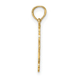 10k Yellow Gold Pendant Charm with Heart and Dice Accents, Las Vegas Travel Theme