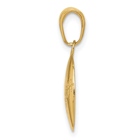 10k Yellow Gold Baseball Pendant with Detailed Stitching Design, Sports Theme Jewelry