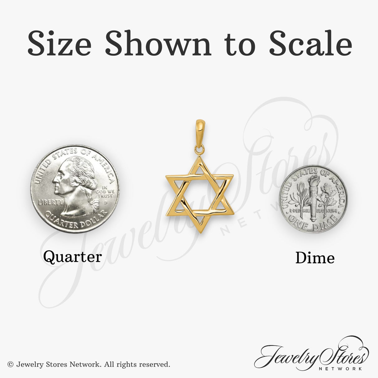 10k Yellow Gold Star of David Pendant, Polished Openwork Jewish Charm, Unisex Religious Jewelry