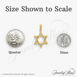 10k Yellow Gold Star of David Pendant, Polished Openwork Jewish Charm, Unisex Religious Jewelry