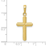 Cross Charm Pendant in Real 10k Yellow Gold