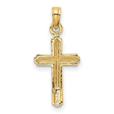 Cross Charm Pendant in Real 10k Yellow Gold