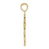 10k Yellow Gold Cross Pendant, Nugget Style with Polished Textured Finish, Christian Symbol for Men and Women
