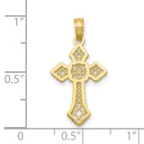 10k Yellow Gold Cross Pendant with Byzantine-Inspired Symmetric Design and Arrow Tip Detailing