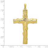 Large Textured Cross Charm Pendant in Real 10k Yellow Gold