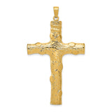 Large Textured Cross Charm Pendant in Real 10k Yellow Gold