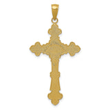 10k Yellow Gold Crucifix Cross Pendant with INRI Jesus Figure, Textured Catholic Design