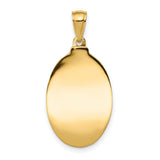 10k Yellow Gold Saint Anthony Medal Pendant, Oval Catholic Religious Charm for Women