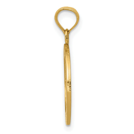 10k Yellow Gold Saint Michael Pendant with Archangel Engraving, Religious Medal for Men or Women