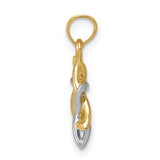 Polished Star of David Charm Pendant in Real 10k Multi-Tone Gold