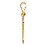 10k Yellow Gold Awareness Ribbon Pendant, Classic Looped Design for Support and Remembrance