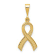 10k Yellow Gold Awareness Ribbon Pendant, Classic Looped Design for Support and Remembrance