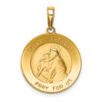 10k Yellow Gold Saint Anthony Pendant Medal with Pray for Us Inscription, Christian Religious Jewelry