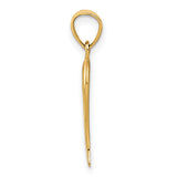 10k Yellow Gold Italian Horn Pendant, Cornicello Charm for Protection and Good Luck