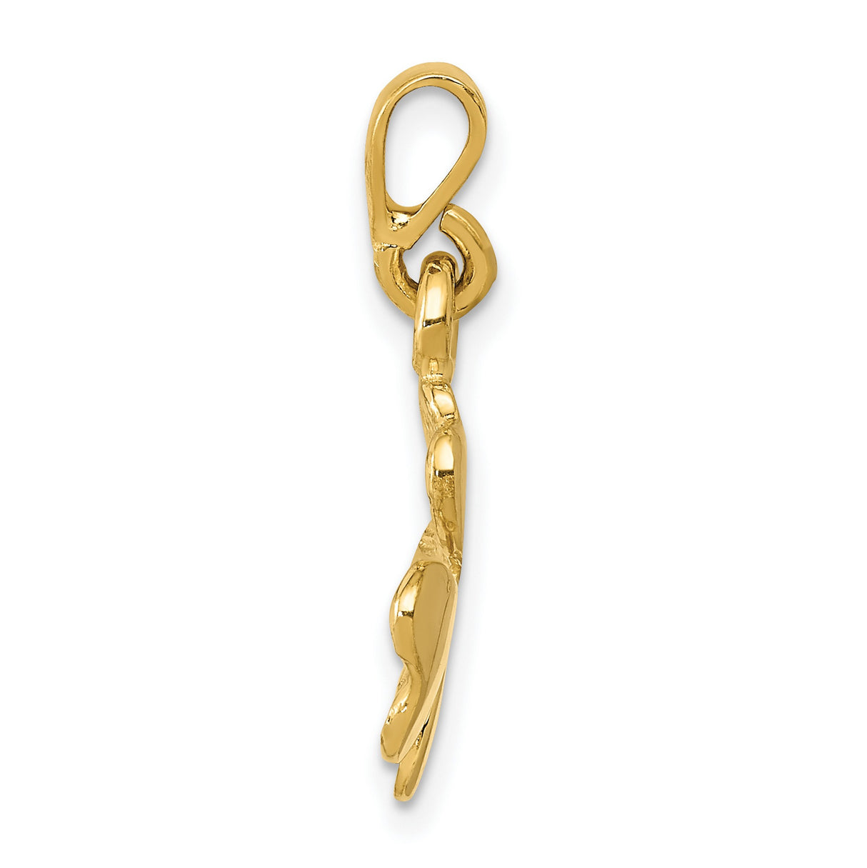 10k Yellow Gold Four-Leaf Clover Pendant, Textured Lucky Charm Design for Women