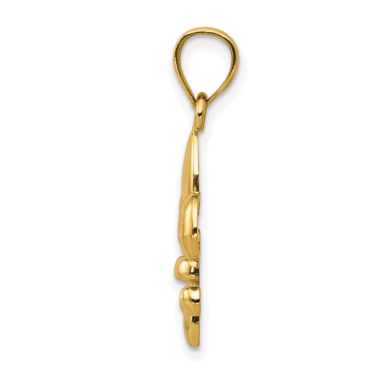 10k Yellow Gold Fleur de Lis Pendant, Classic French Symbol, Unisex Heritage Charm