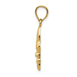 10k Yellow Gold Fleur de Lis Pendant, Classic French Symbol, Unisex Heritage Charm