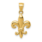 10k Yellow Gold Fleur de Lis Pendant, Classic French Symbol, Unisex Heritage Charm