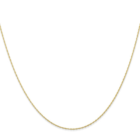 10K Yellow Gold 0.5 mm Polished Chain Necklace, Solid