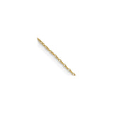 10K Yellow Gold 0.5 mm Polished Chain Necklace, Solid detail view