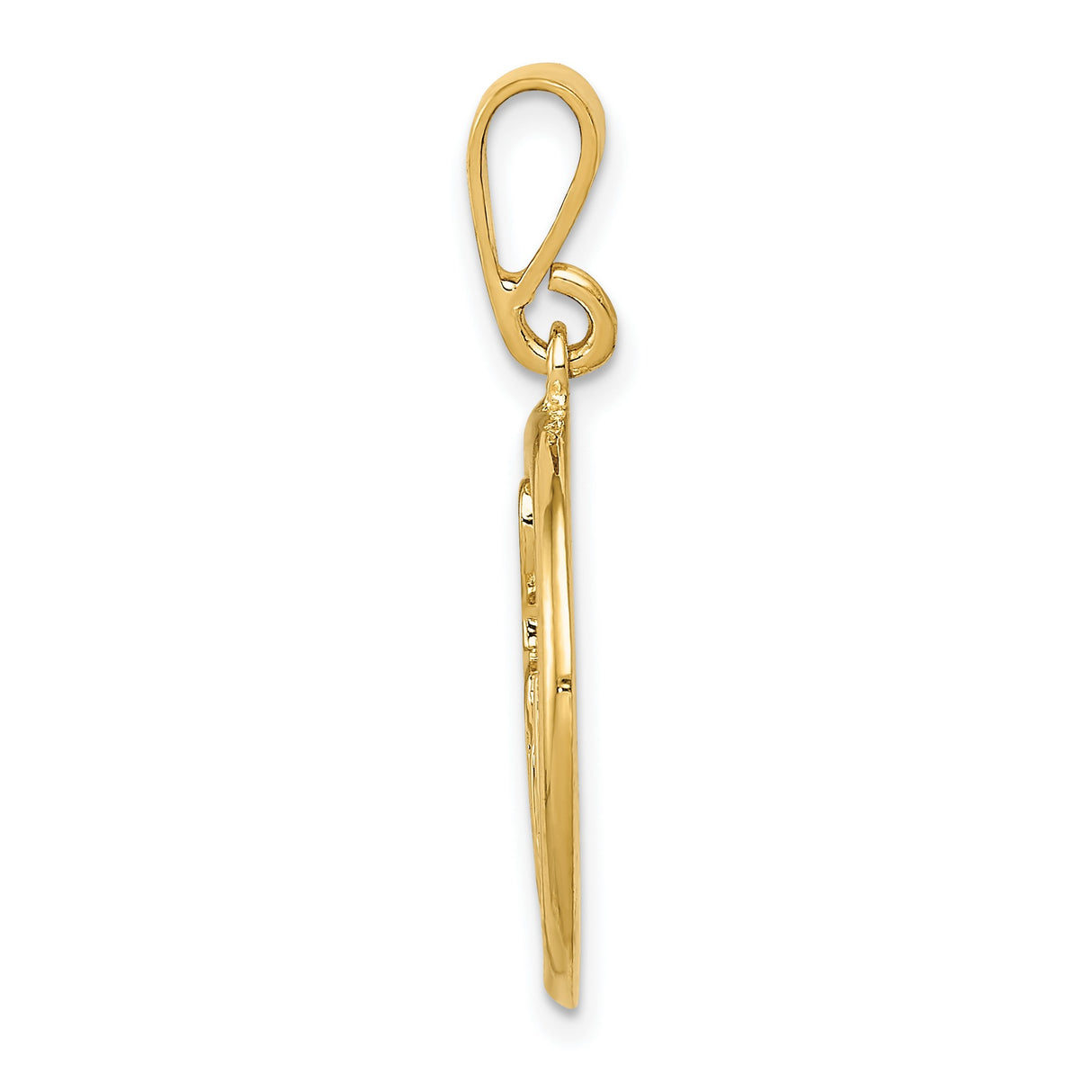 10k Yellow Gold Musical Note Pendant with Treble Clef and Staff Design for Women and Teens