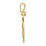 10k Yellow Gold Musical Note Pendant with Treble Clef and Staff Design for Women and Teens