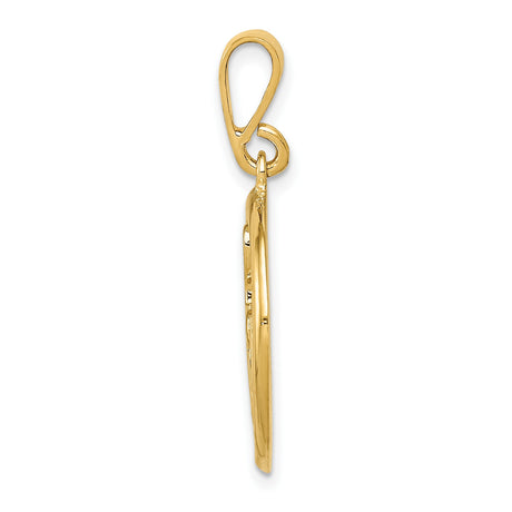 10k Yellow Gold Musical Note Pendant with Treble Clef and Staff Design for Women and Teens