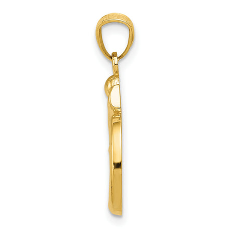 10k Yellow Gold Om Pendant, Spiritual Hindu Meditation Symbol for Men and Women