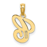 Polished C Script Initial Charm Pendant in Real 10k Yellow Gold